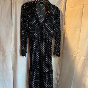 United Colors of Benetton Polka Dot Black Dress (sheer fabric) one size